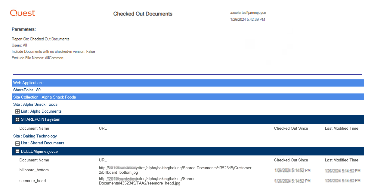 Checked Out Documents 2