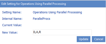 Config Setting ParallelProcs