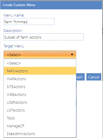 Menu Maintenance TARGET