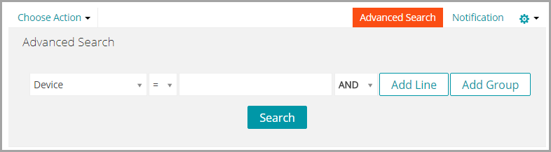 The Advanced Search panel contains a number of drop-down lists that you can use to specify criteria.