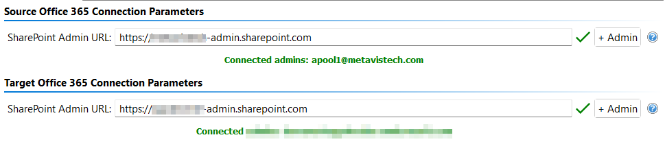 Post Migration Connection Parameters