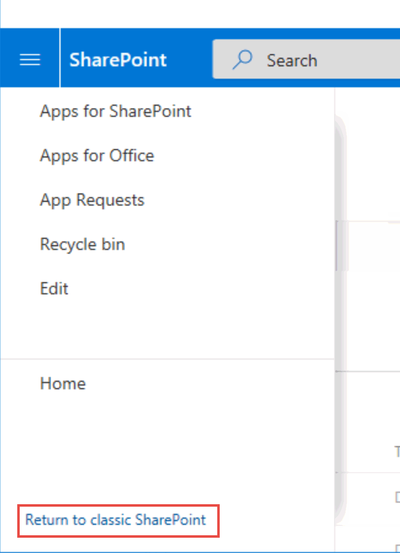 SharePoint Classic View Option