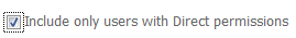 Direct Permissions Ony checkbox