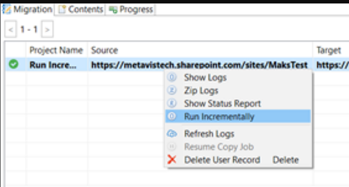 Incremental Migration Select