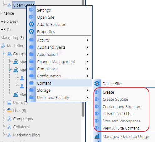 Site Content and Structure