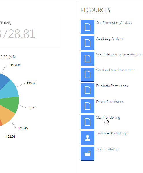 Site Provisioning Link DASHBOARD