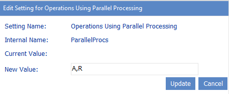 Config Setting ParallelProcs