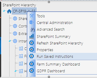 Run Saved Instructions HIERARCHY