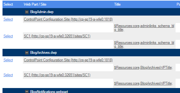 Web Parts by Part EXPANDED