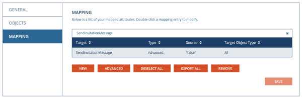 Figure 3: Example Search within Template Mapping Tab
