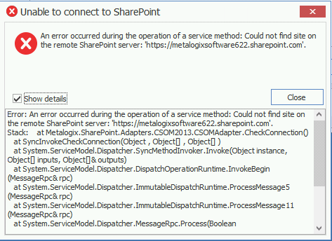 O365 Tenant Connection Error