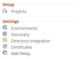 Figure 1: Directory Sync Setup and Settings Menu