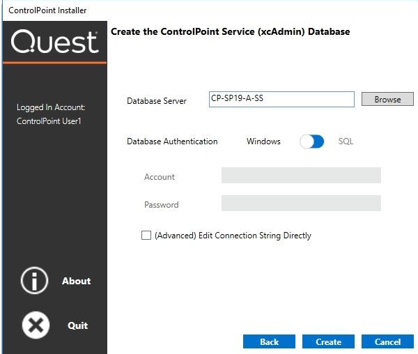 CPO Installer DATABASE CREATION