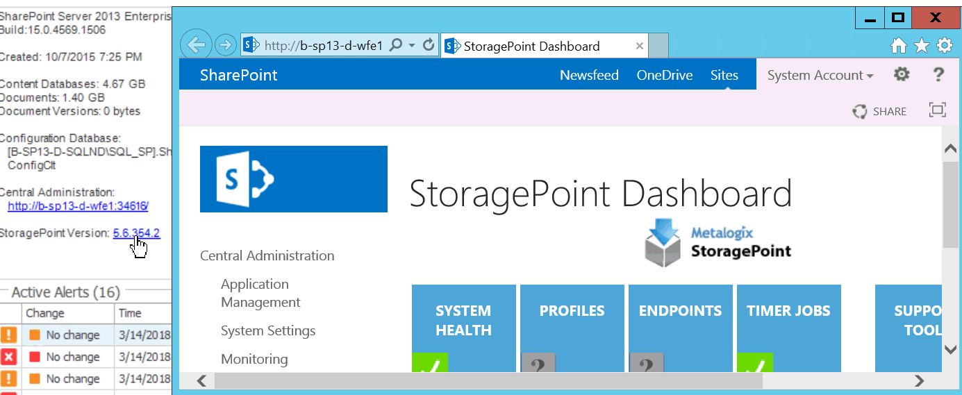 StoragePoint Dashboard
