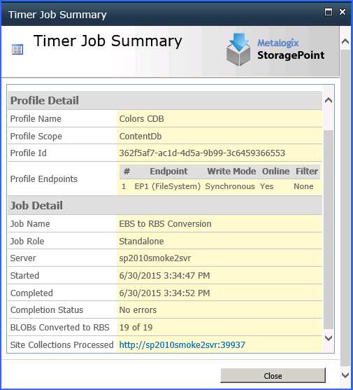 EBSRBS job summary