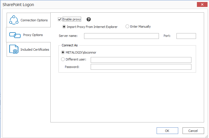 SharePoint Login Proxy Tab