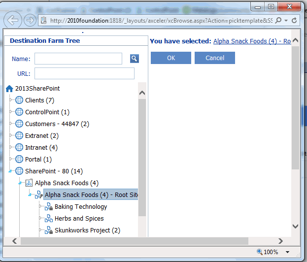 Site Provisioning Custom Template SELECT