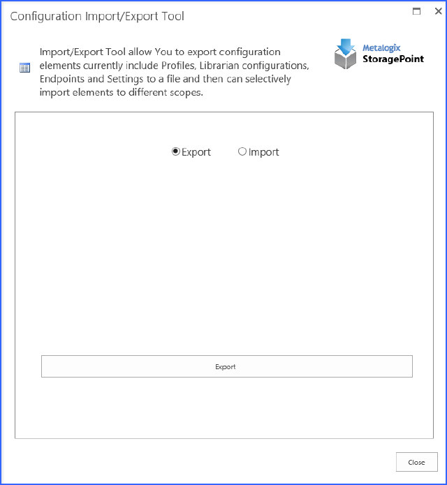 import-export export window