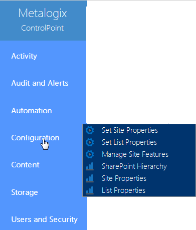 Site Admin Menus