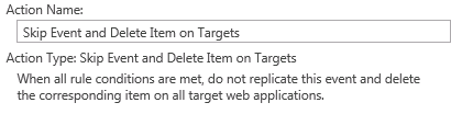 skip event and delete on target 1
