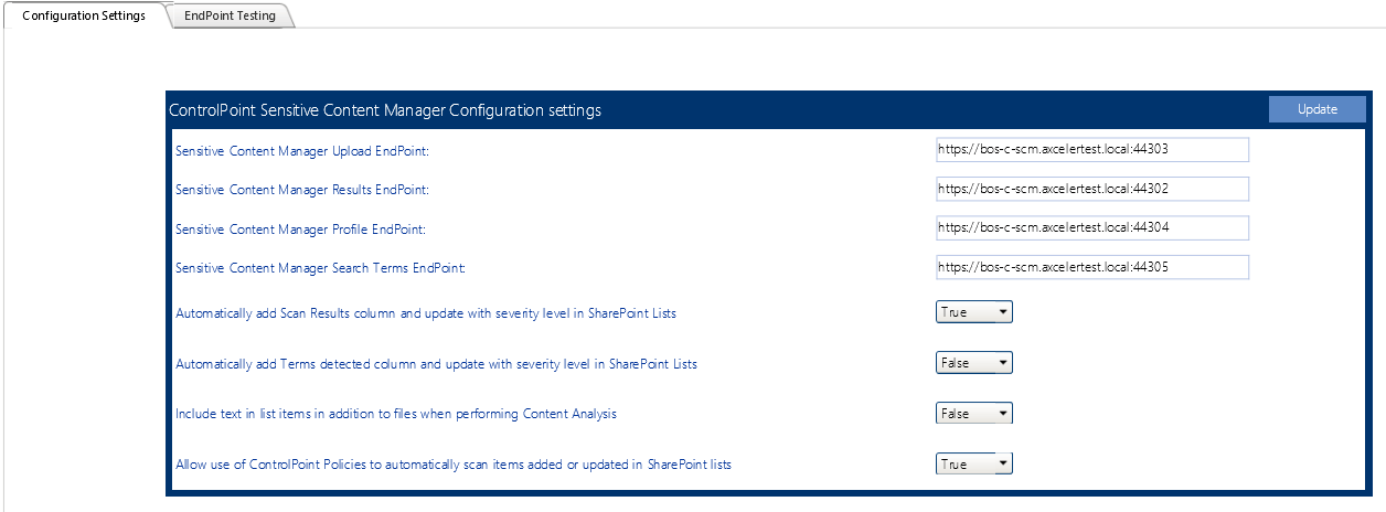 SCM Configuration Settings