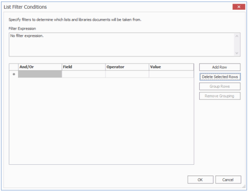 List Filter Conditions