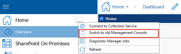 switch to old management console new 1